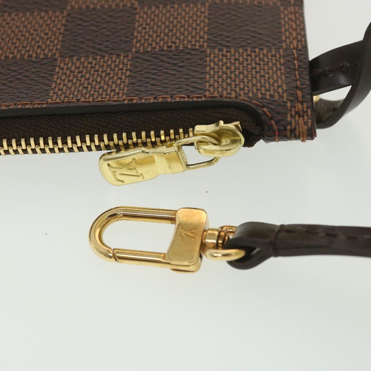 LOUIS VUITTON Damier Ebene Neverfull PM Pouch LV Auth bs4447