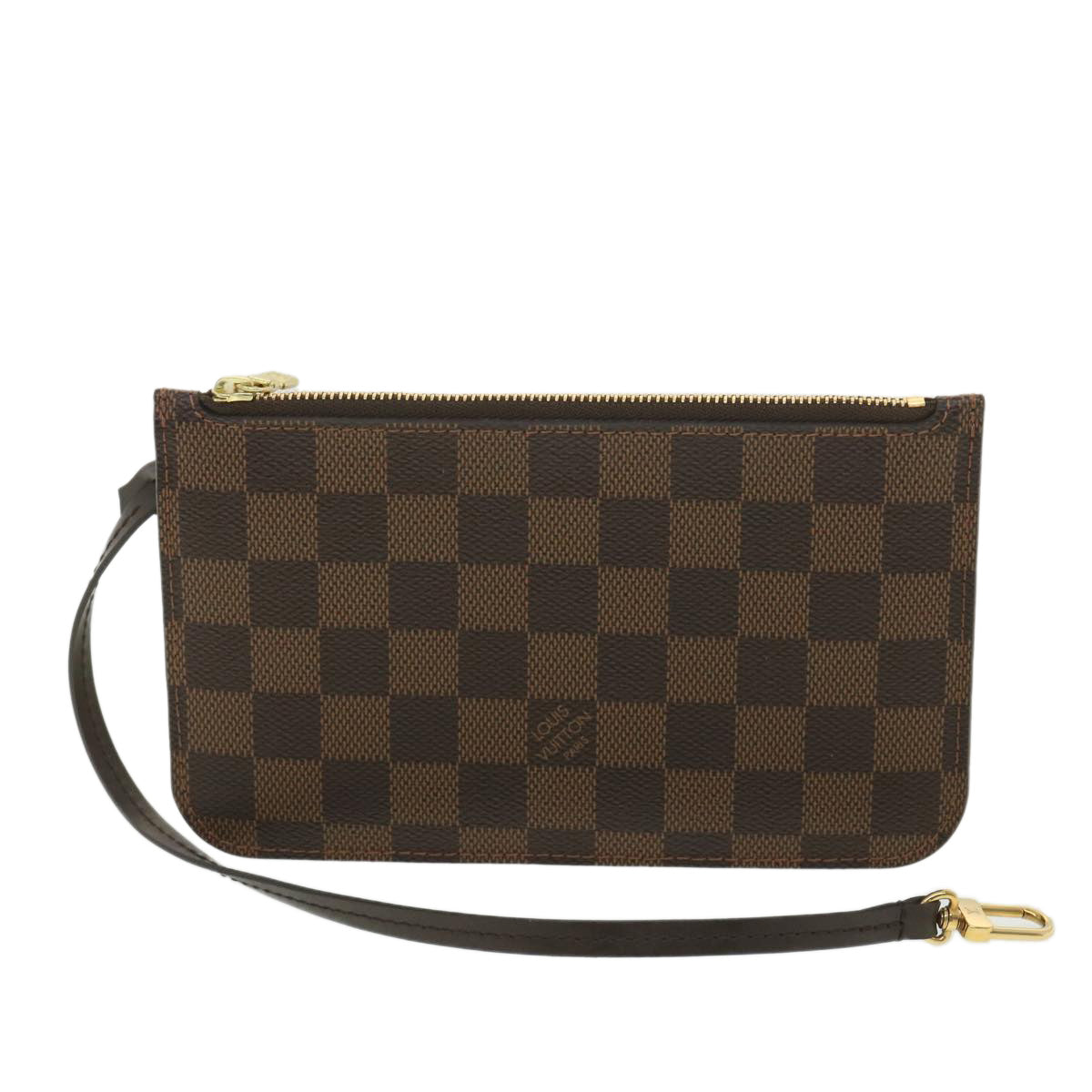 LOUIS VUITTON Damier Ebene Neverfull PM Pouch LV Auth ep771