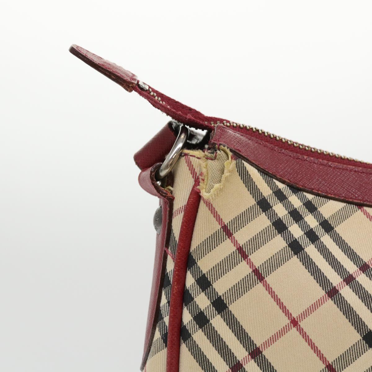 BURBERRY Nova Check Shoulder Bag Nylon Beige Auth ti1005