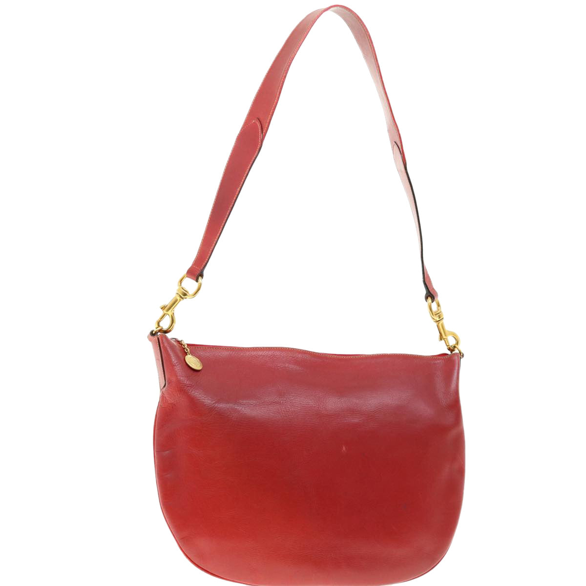 GUCCI Shoulder Bag Leather Red Auth ti1010