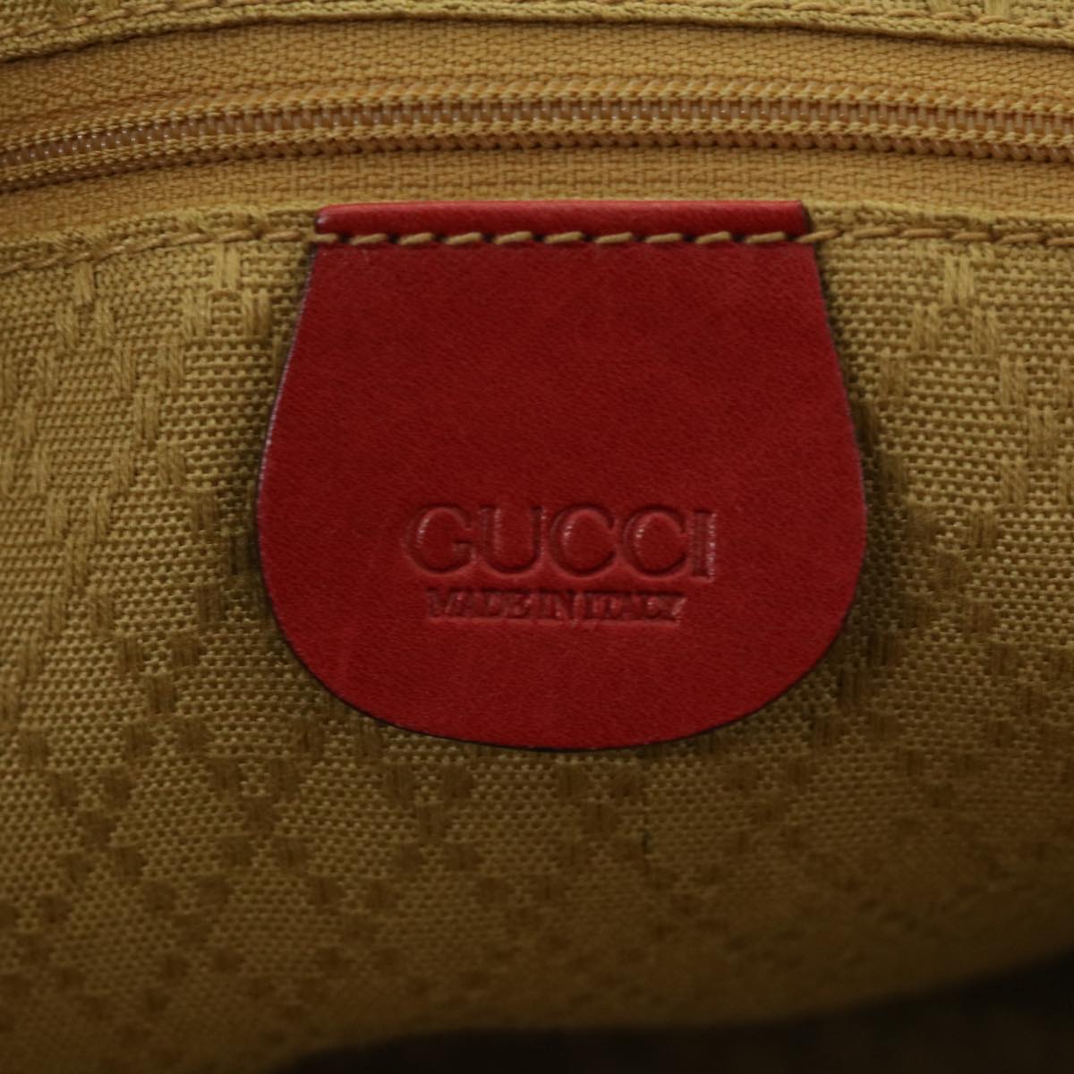 GUCCI Shoulder Bag Leather Red Auth ti1010