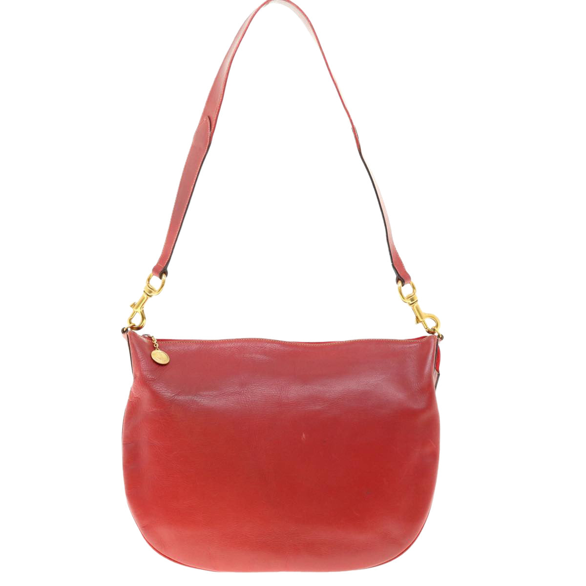 GUCCI Shoulder Bag Leather Red Auth ti1010