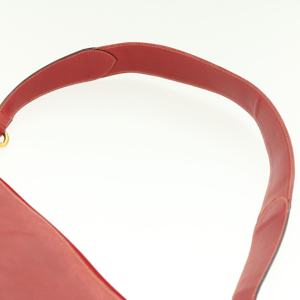 GUCCI Shoulder Bag Leather Red Auth ti1010