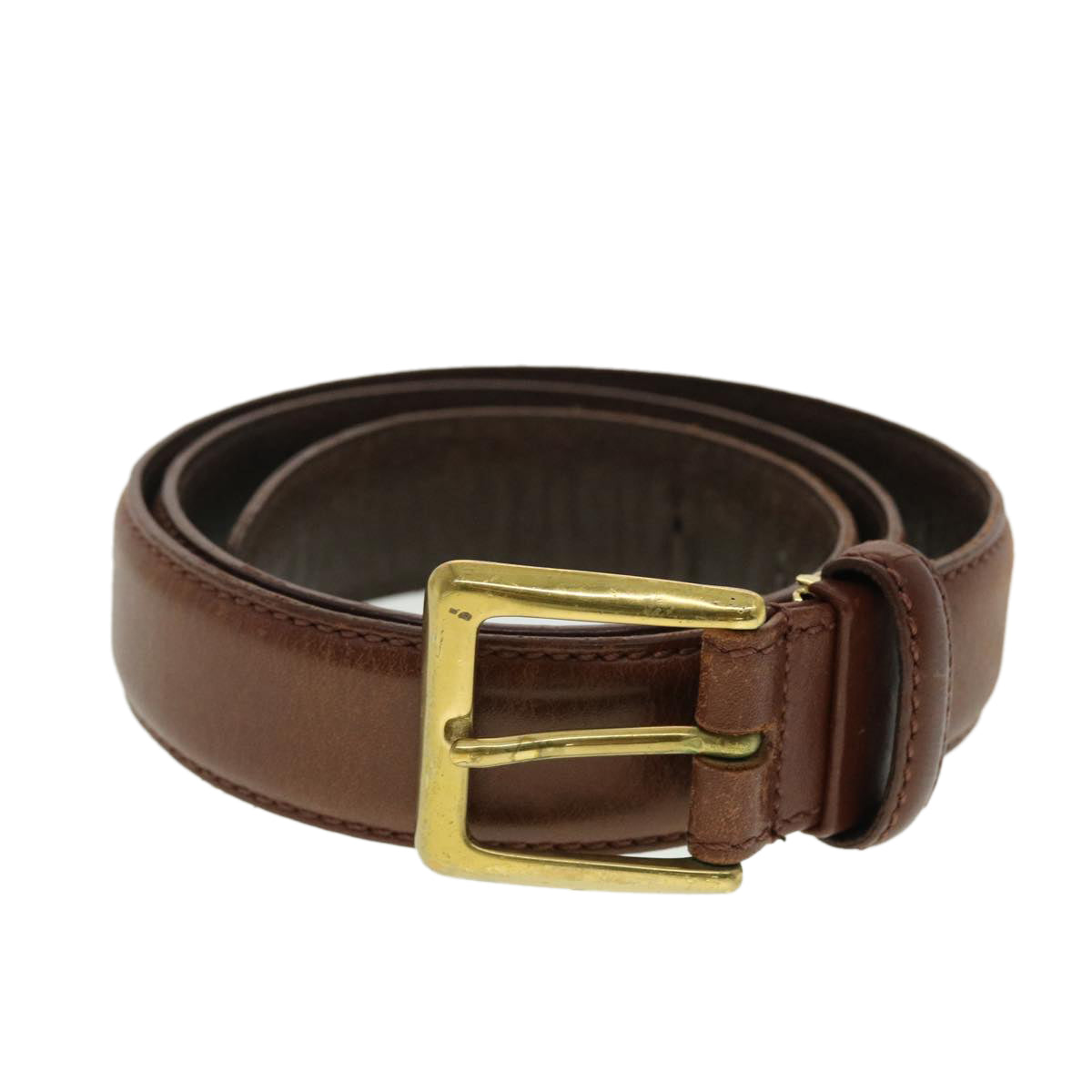 Christian Dior Belt Leather 36.2"" Brown Auth ti1042