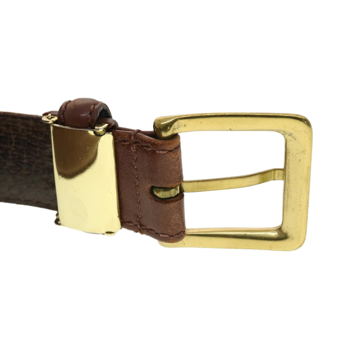 Christian Dior Belt Leather 36.2"" Brown Auth ti1042