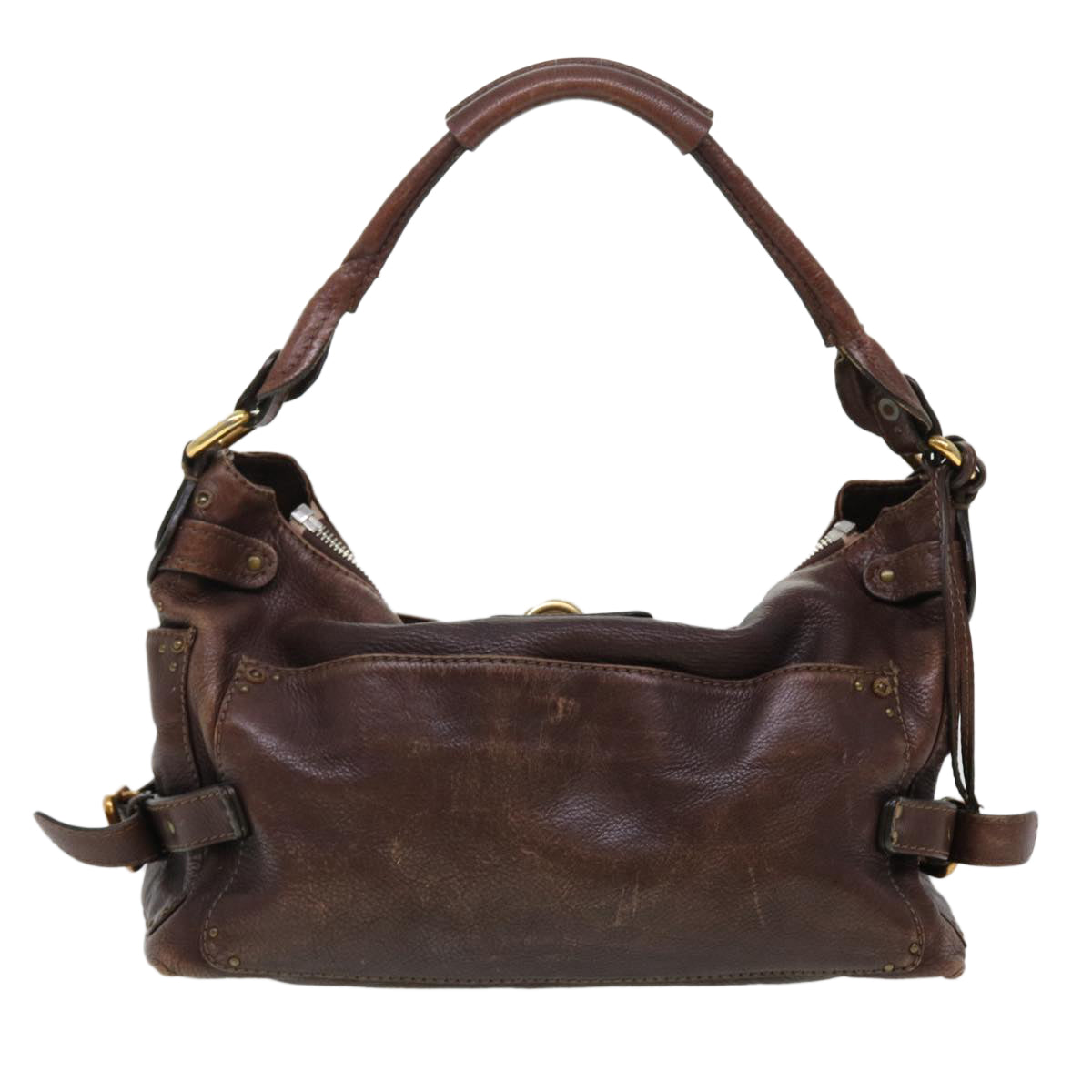 Chloe Paddington Hand Bag Leather Brown 02-06-53 Auth ti1053