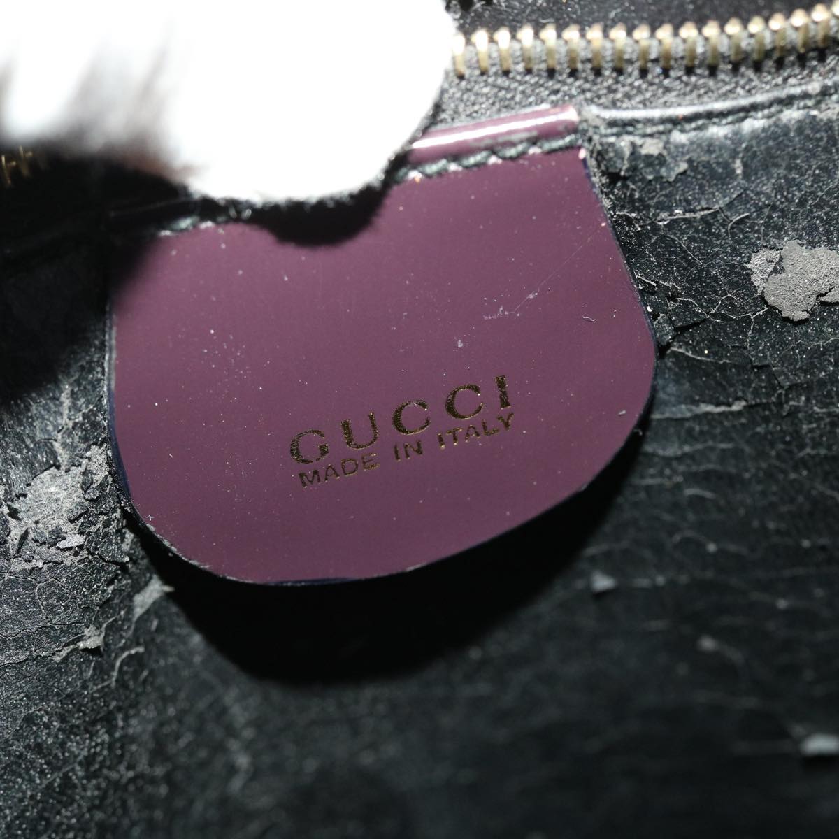 GUCCI Shoulder Bag Leather Purple Auth ti1095