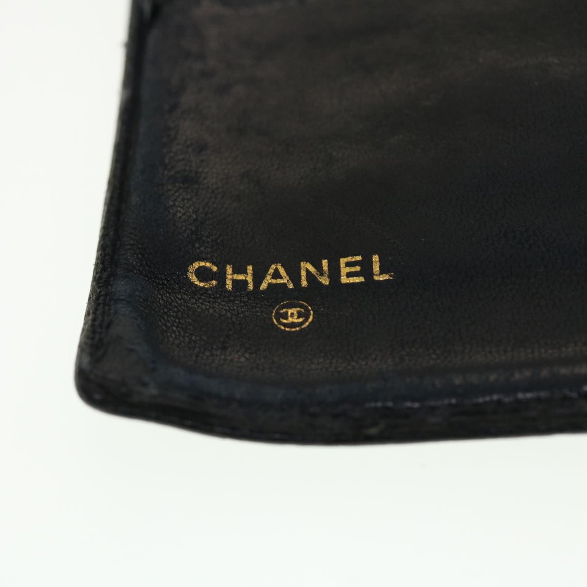 CHANEL Long Wallet Caviar Skin Black CC Auth ti1128