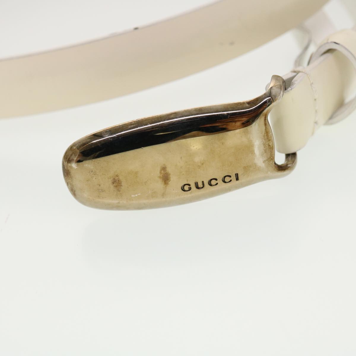 GUCCI GG Canvas Belt Leather 4Set Black Red white Auth ti1159