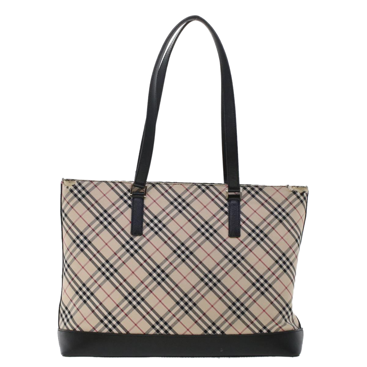 BURBERRY Nova Check Shoulder Bag Canvas Beige Black Auth ti1162