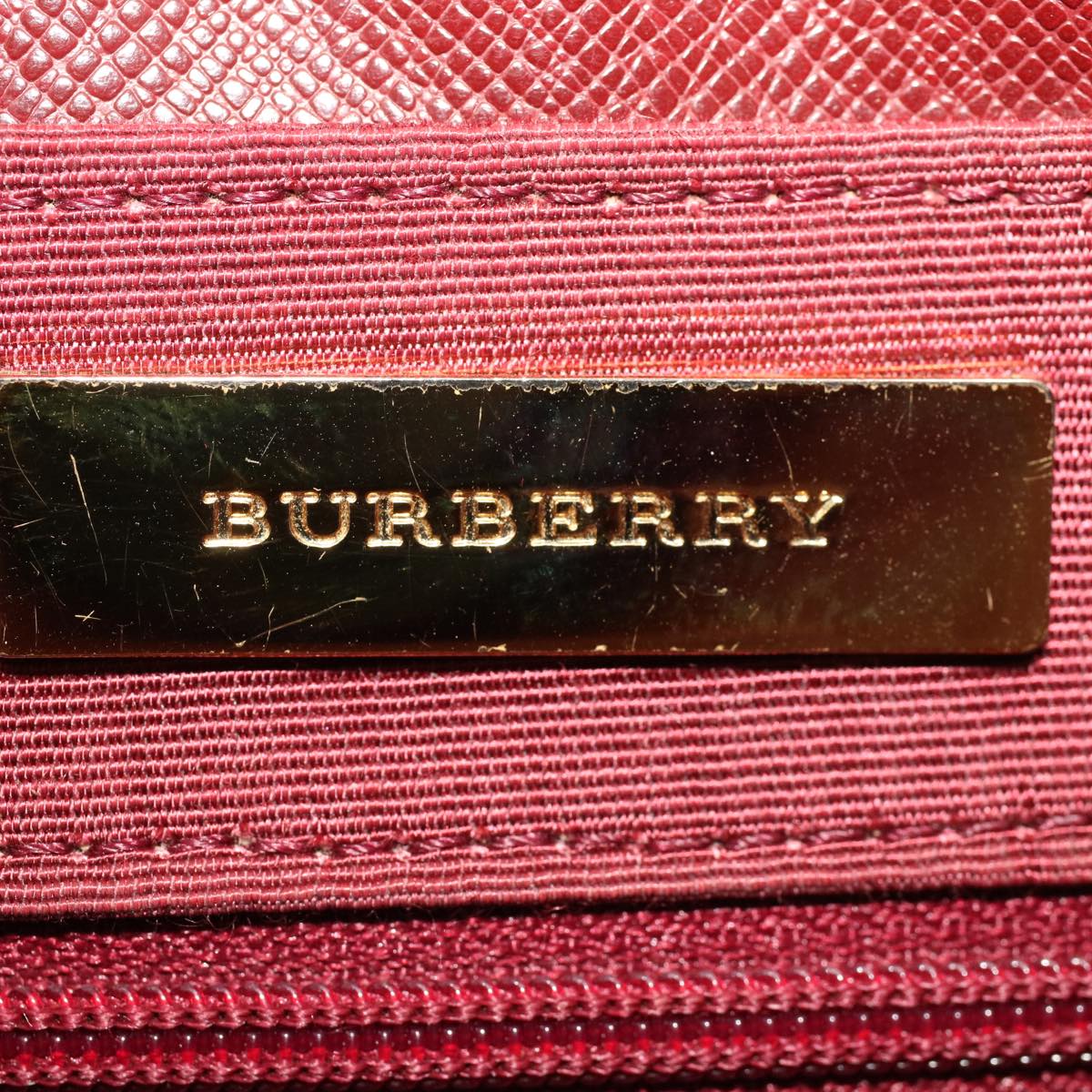 BURBERRY Nova Check Shoulder Bag Canvas Beige Red Auth ti1165