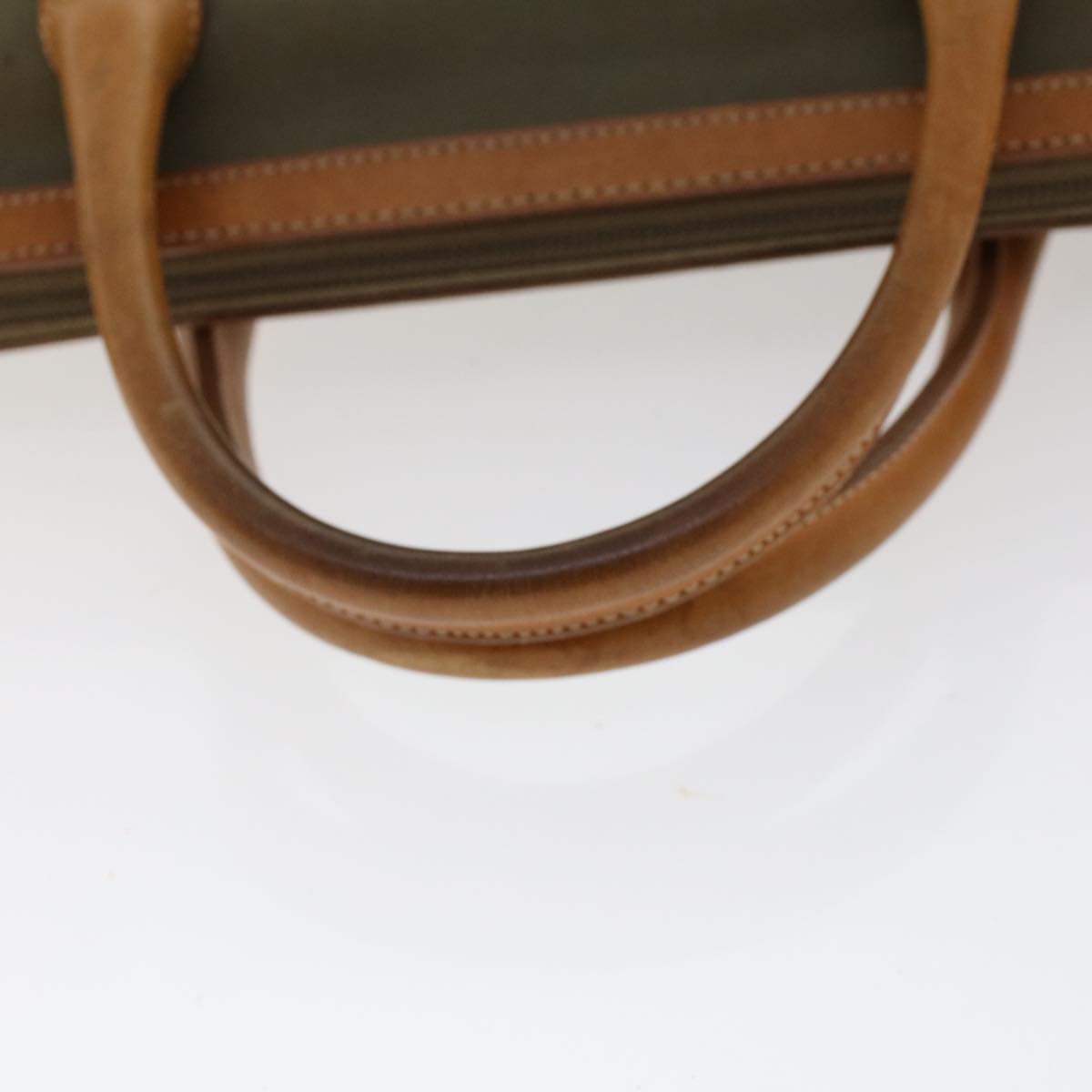 Burberrys Hand Bag Canvas Leather Khaki Brown Auth ti1167