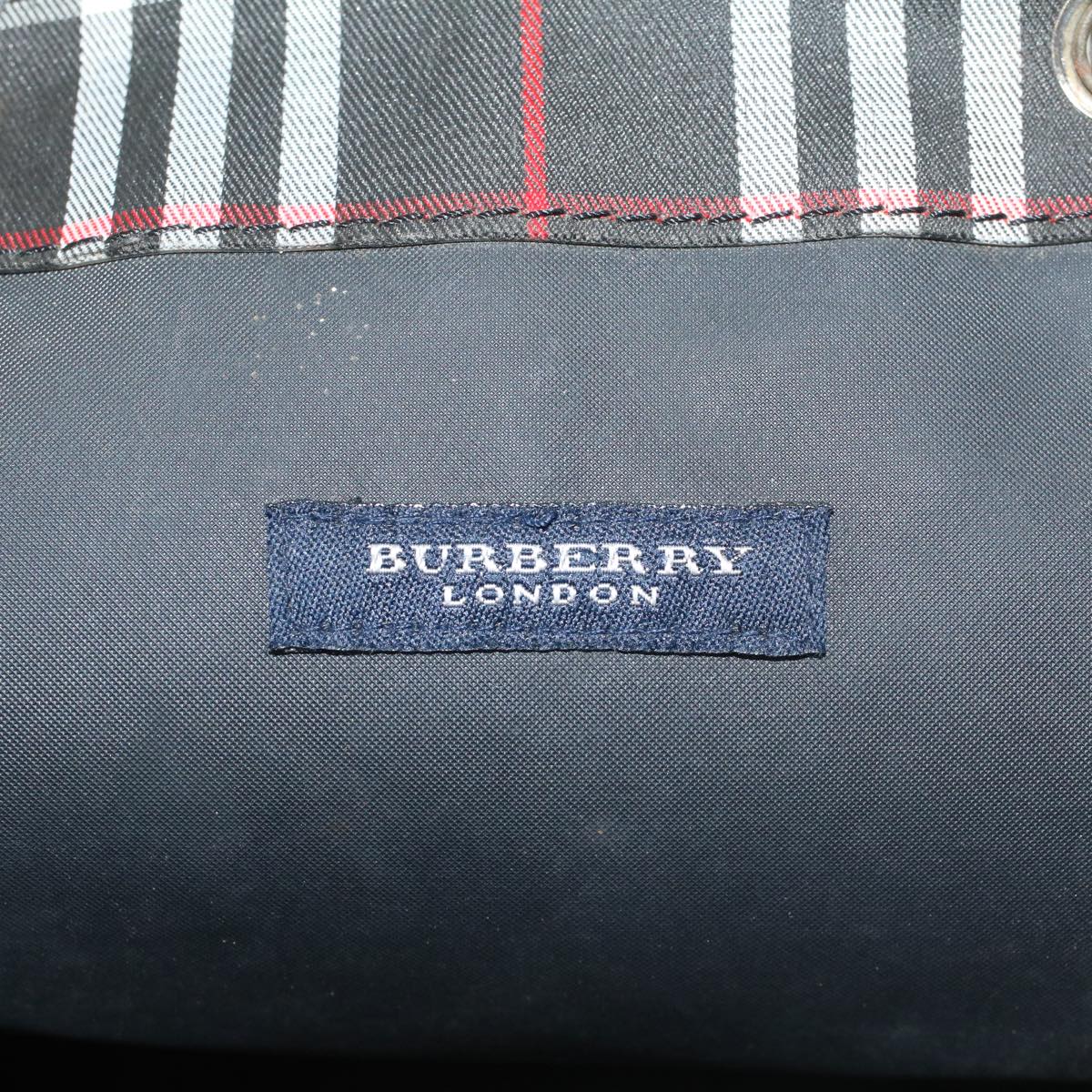 BURBERRY Nova Check Hand Bag Nylon Black Auth ti1175