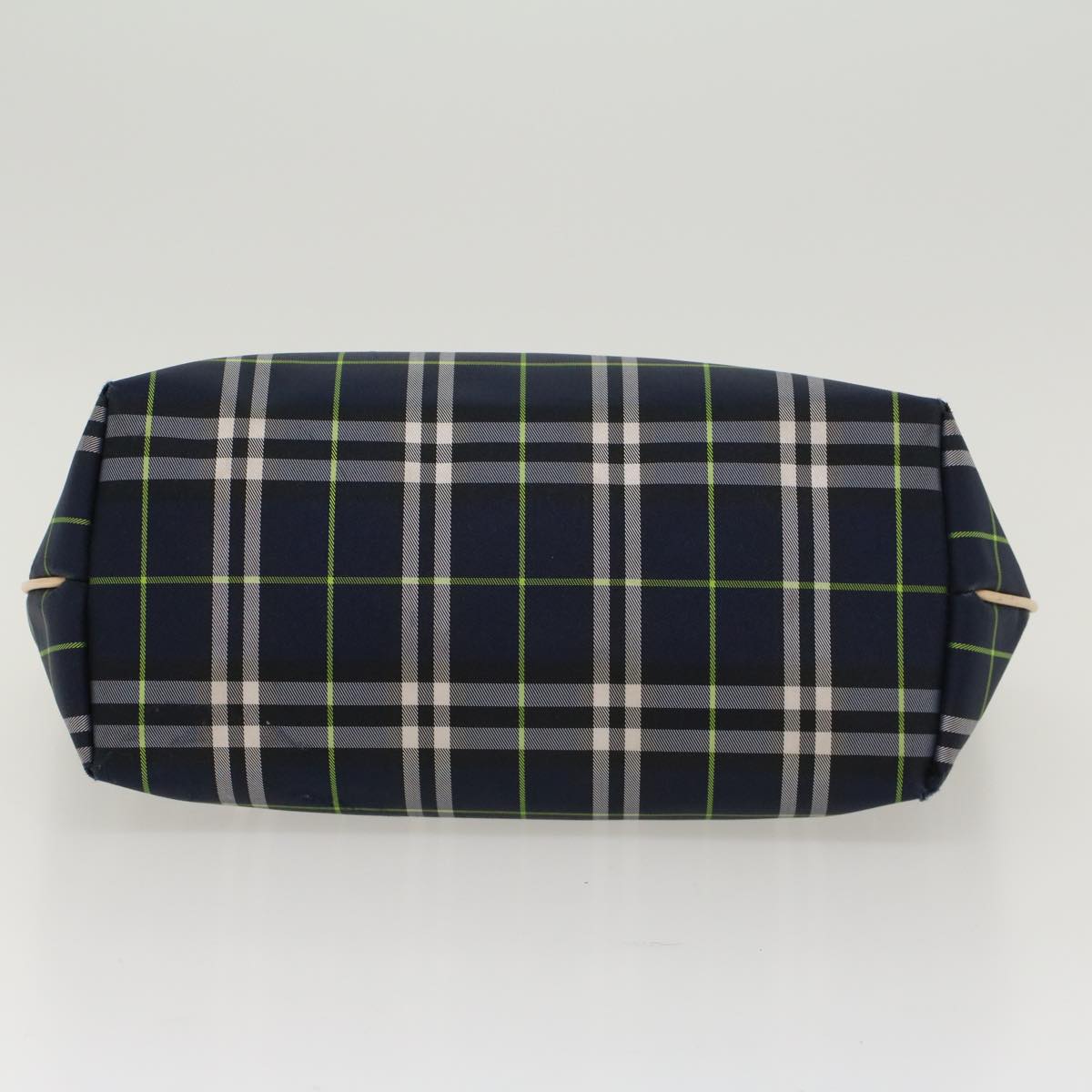 BURBERRY Nova Check Hand Bag Nylon Navy Green Auth ti1176