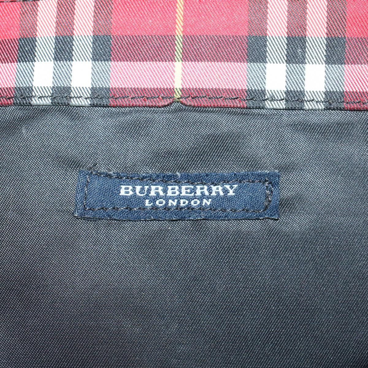 BURBERRY Nova Check Hand Bag Nylon Red Yellow Auth ti1177