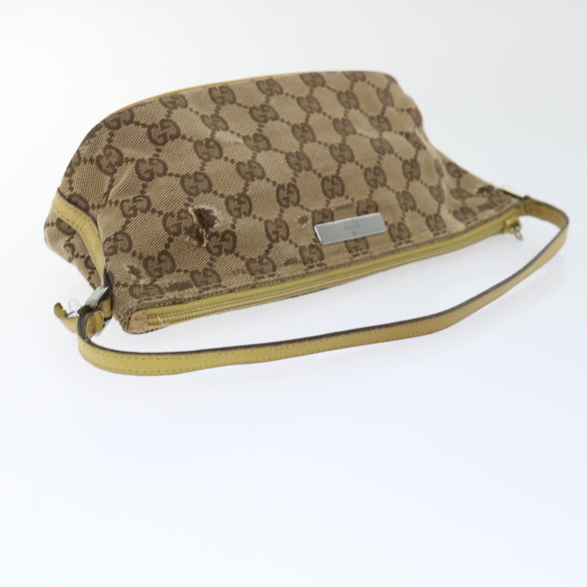 GUCCI GG Canvas Accessory Pouch 2Set Beige Black Auth ti1192