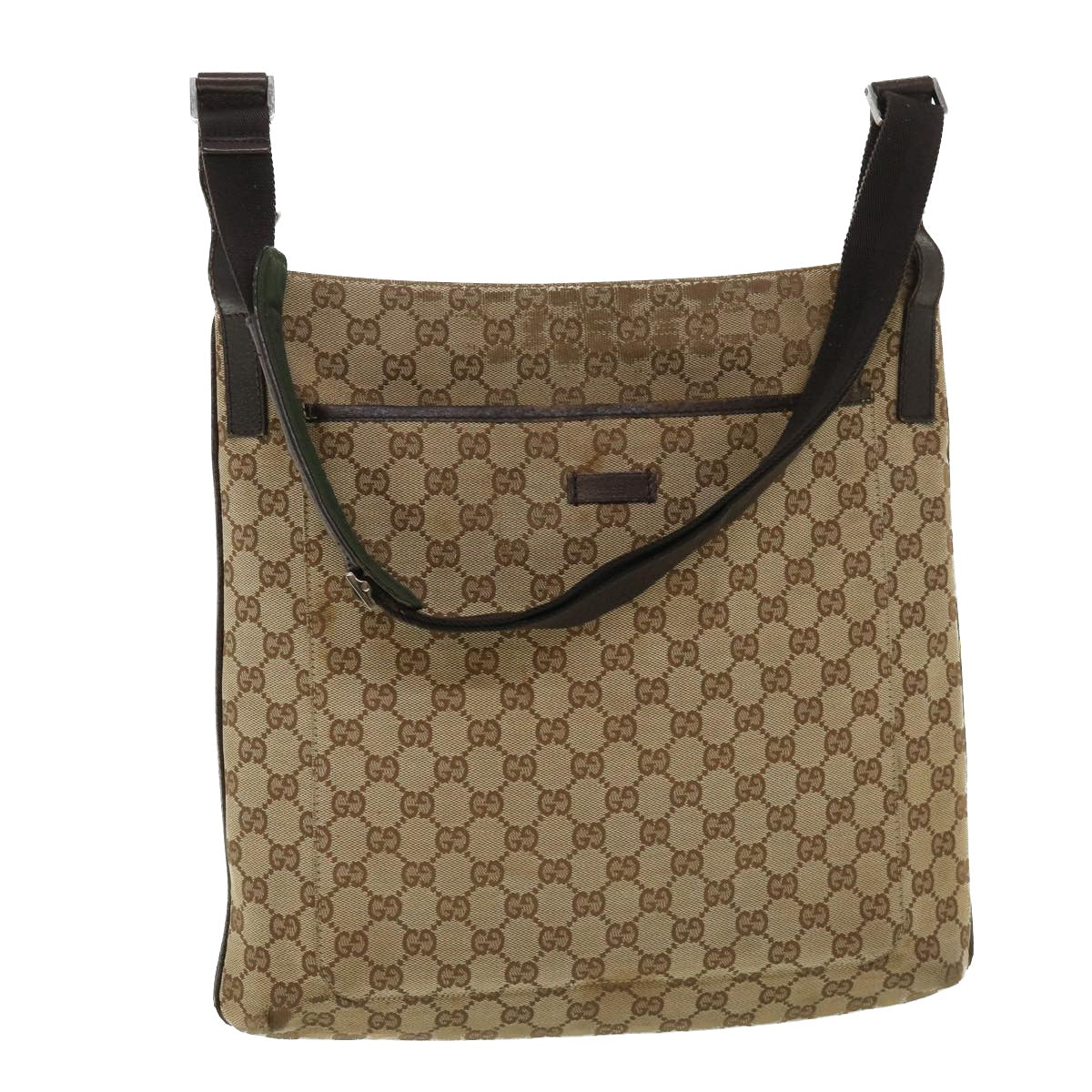 GUCCI GG Canvas Shoulder Bag Beige Brown 122791 Auth ti1206