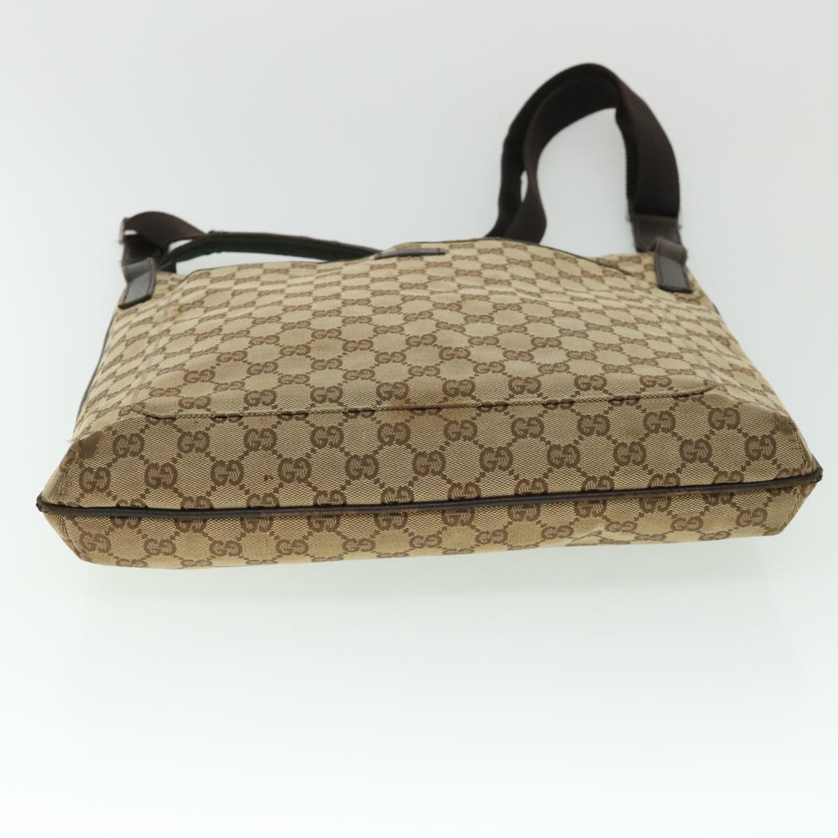 GUCCI GG Canvas Shoulder Bag Beige Brown 122791 Auth ti1206