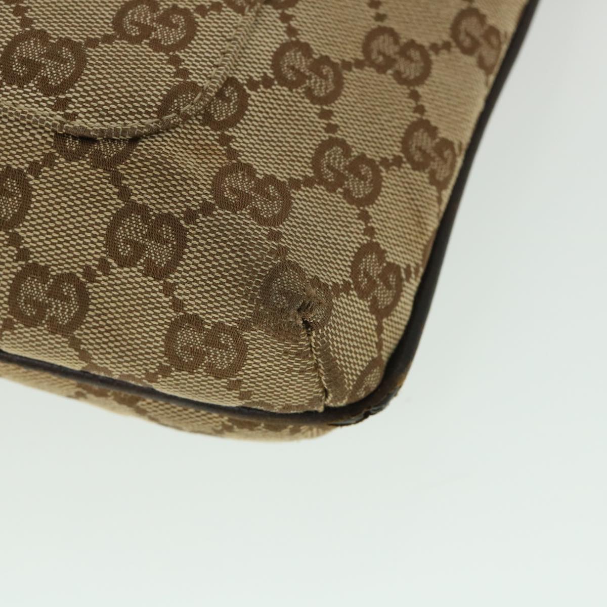 GUCCI GG Canvas Shoulder Bag Beige Brown 122791 Auth ti1206