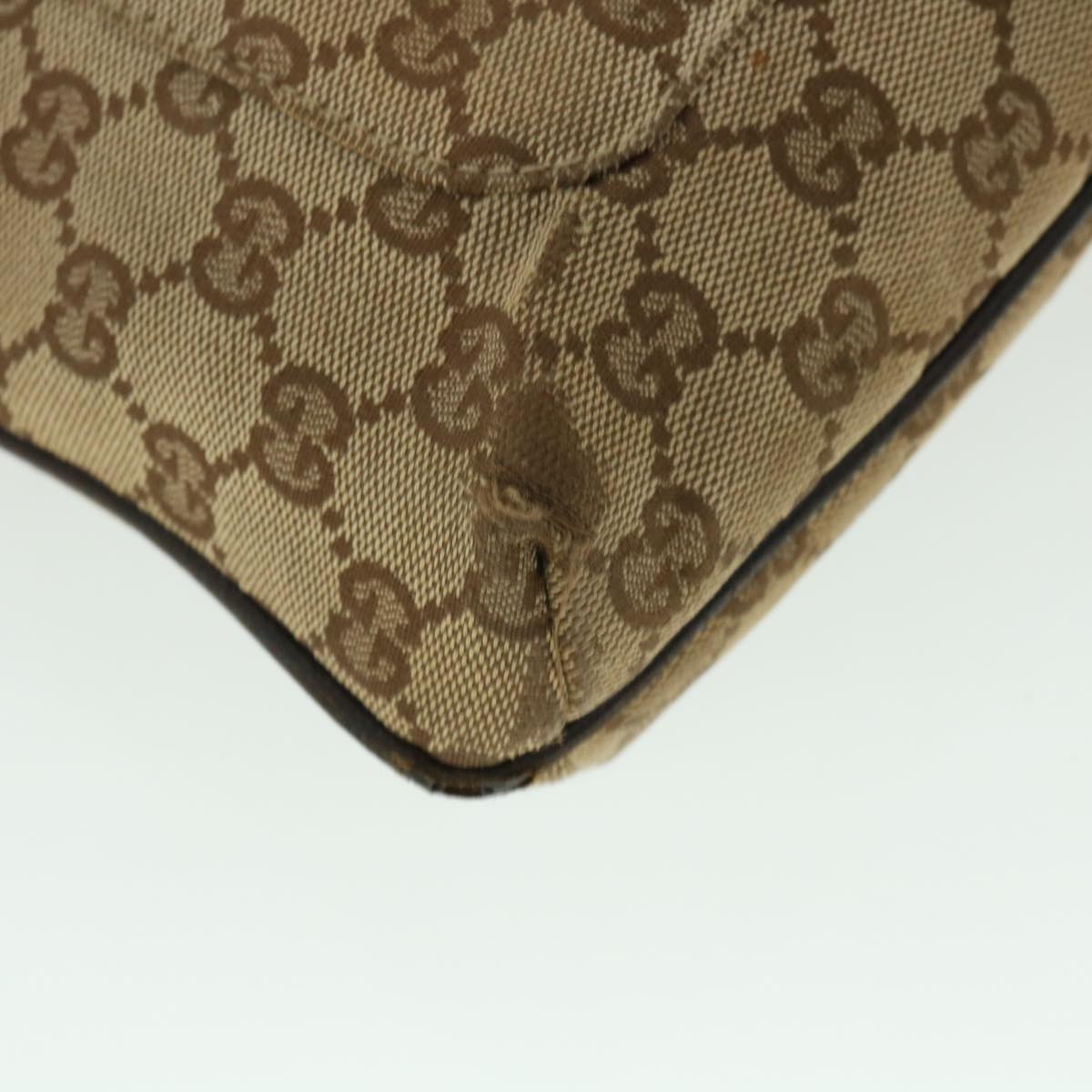 GUCCI GG Canvas Shoulder Bag Beige Brown 122791 Auth ti1206