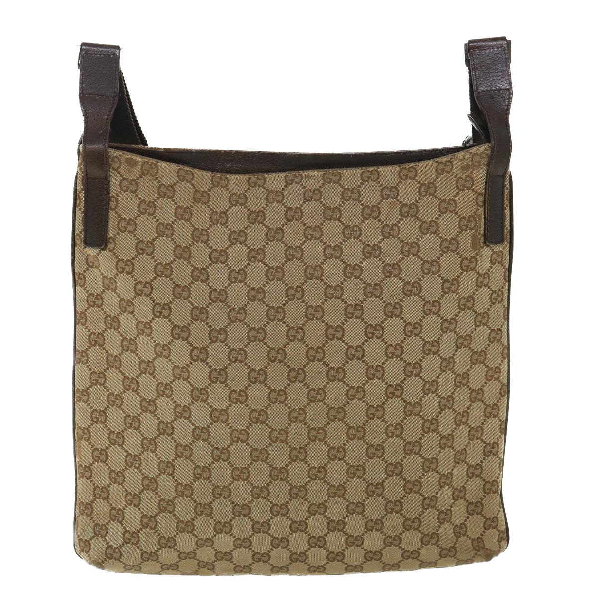 GUCCI GG Canvas Shoulder Bag Beige Brown 122791 Auth ti1206