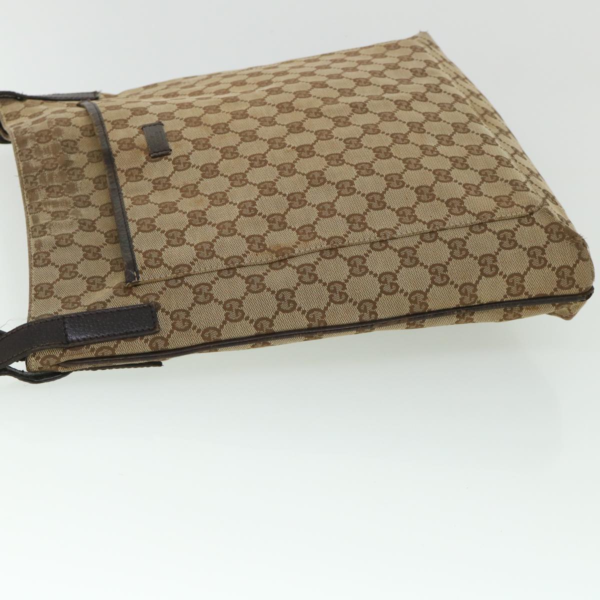 GUCCI GG Canvas Shoulder Bag Beige Brown 122791 Auth ti1206