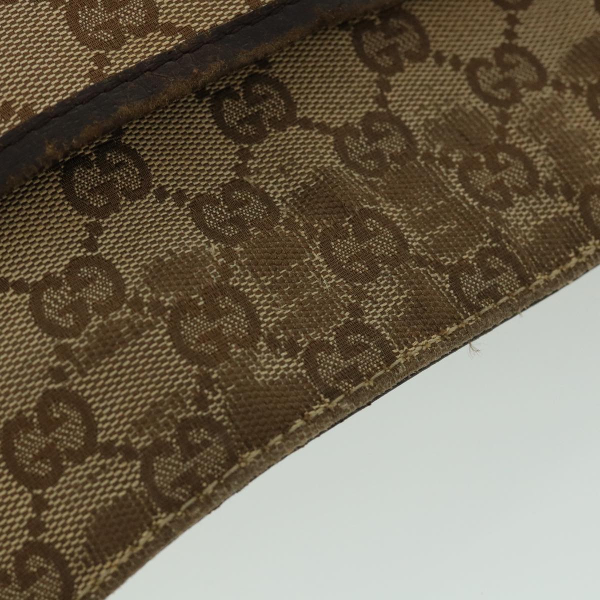 GUCCI GG Canvas Shoulder Bag Beige Brown 122791 Auth ti1206