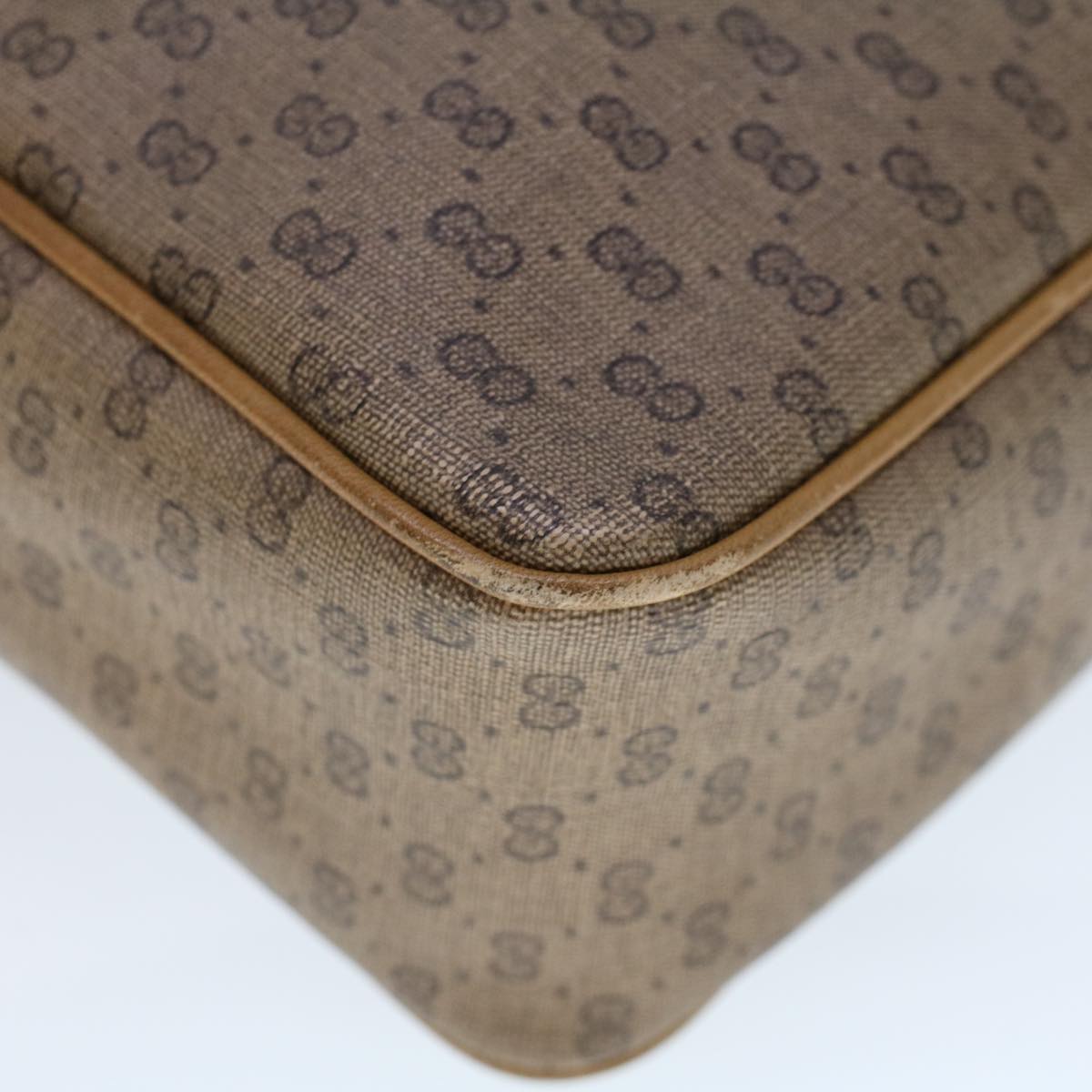 GUCCI Micro GG Canvas Web Sherry Line Clutch Bag Beige 014 904 0018 Auth ti1207