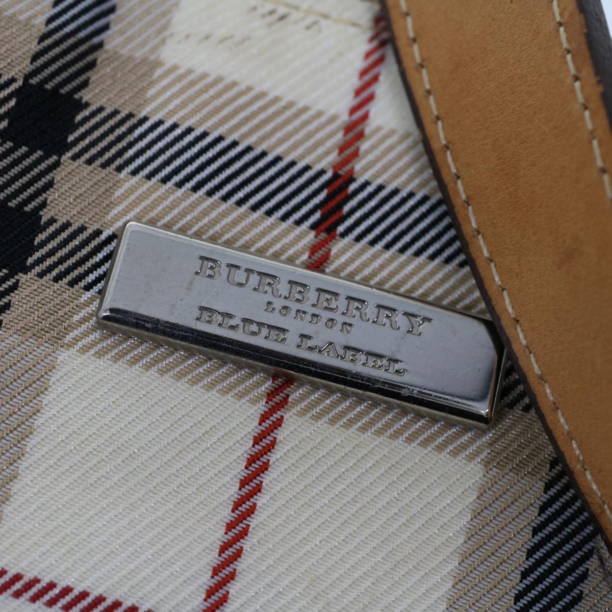 BURBERRY Nova Check Shoulder Bag Nylon Beige Auth ti1221