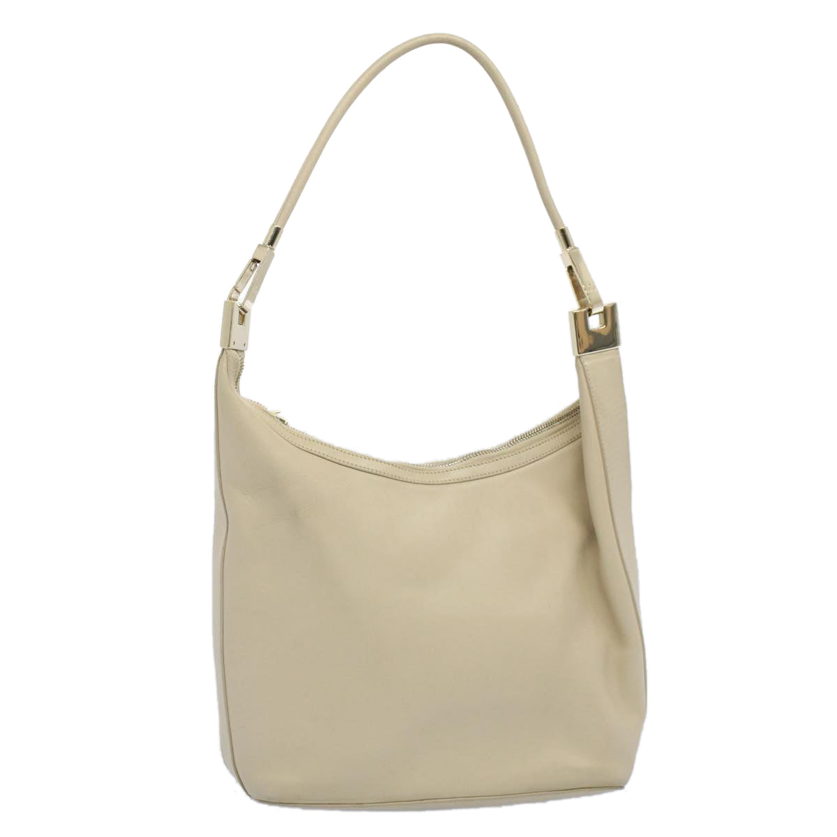 GUCCI Shoulder Bag Leather Beige Auth ti1223