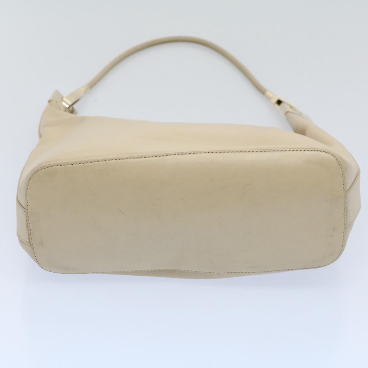 GUCCI Shoulder Bag Leather Beige Auth ti1223