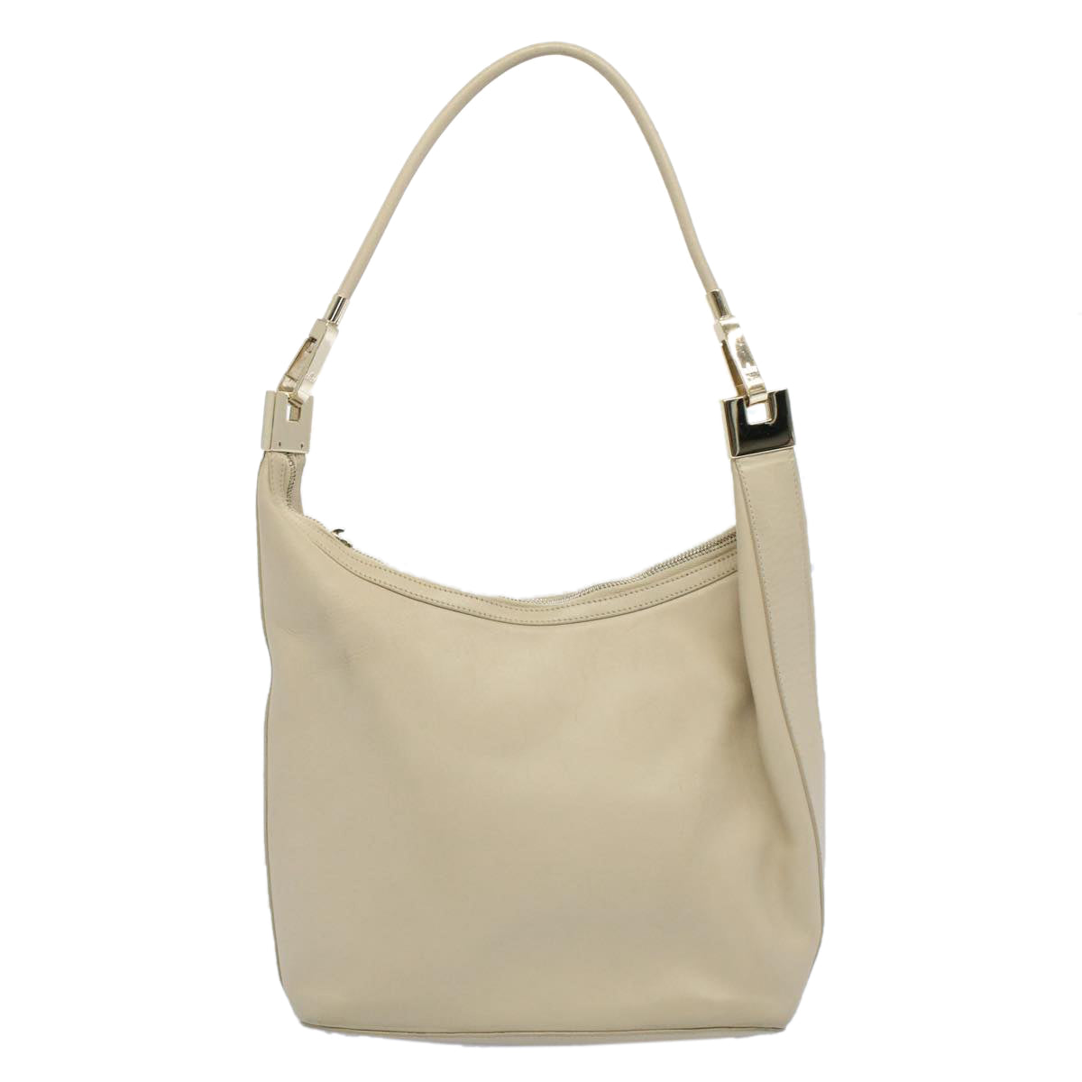 GUCCI Shoulder Bag Leather Beige Auth ti1223