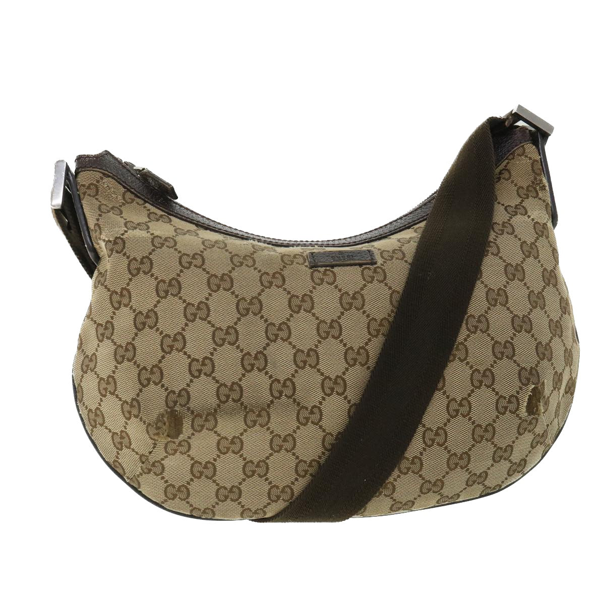 GUCCI GG Canvas Shoulder Bag Beige Brown 181092 Auth ti1226