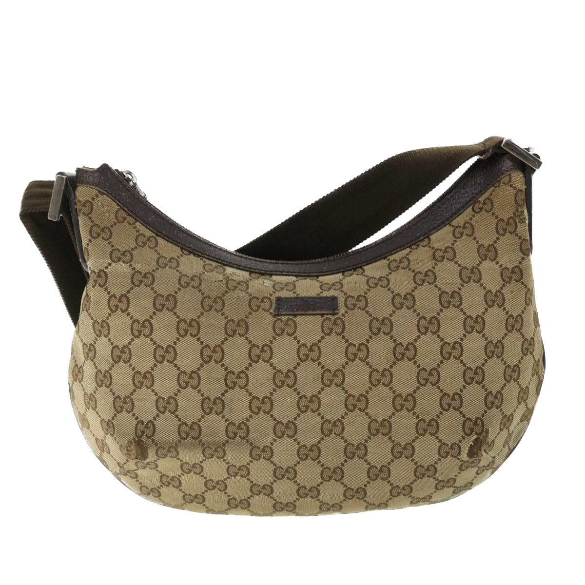 GUCCI GG Canvas Shoulder Bag Beige Brown 181092 Auth ti1226