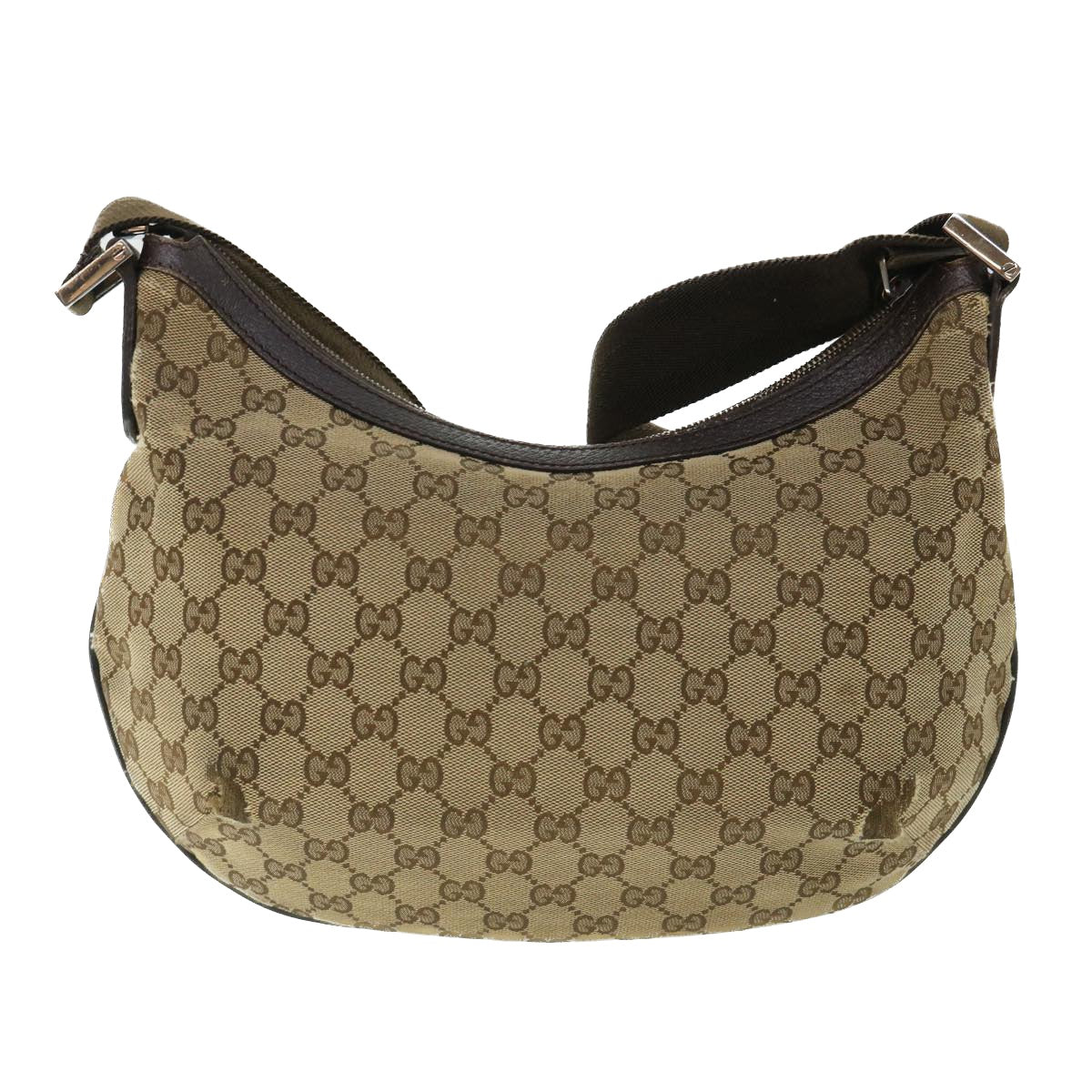 GUCCI GG Canvas Shoulder Bag Beige Brown 181092 Auth ti1226