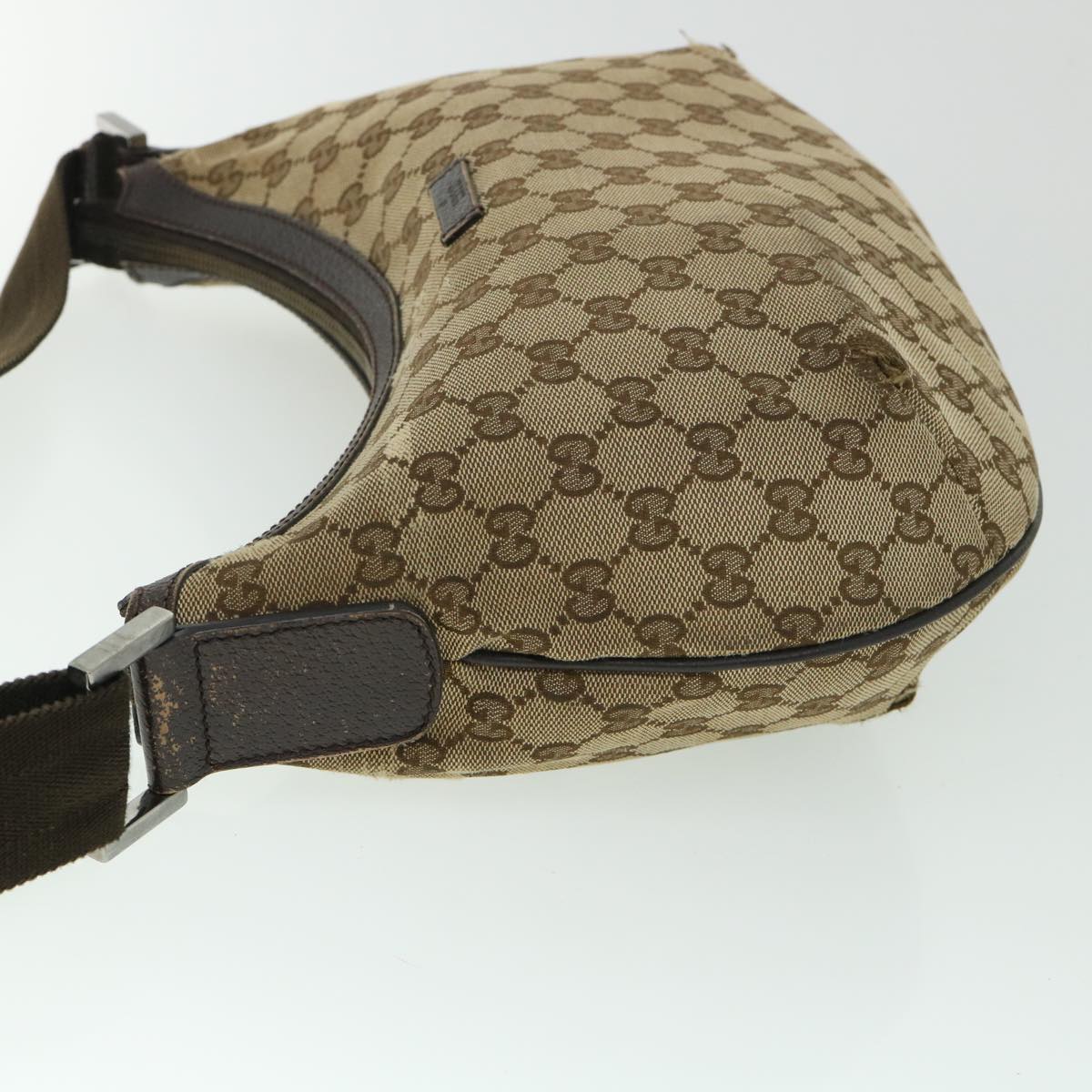 GUCCI GG Canvas Shoulder Bag Beige Brown 181092 Auth ti1226