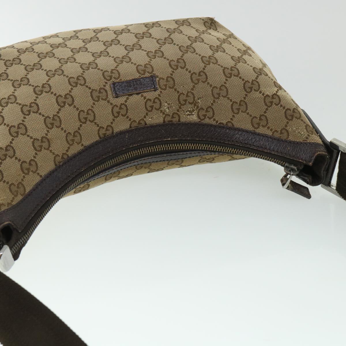 GUCCI GG Canvas Shoulder Bag Beige Brown 181092 Auth ti1226