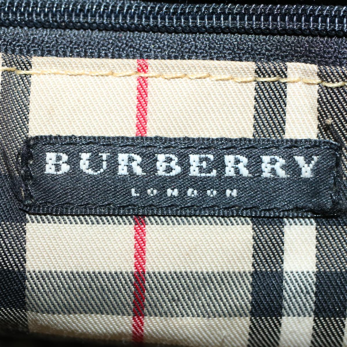 BURBERRY Tote Bag Canvas Black Auth ti1239