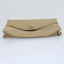 Christian Dior Honeycomb Canvas Chain Shoulder Bag Beige Auth ti1244-5