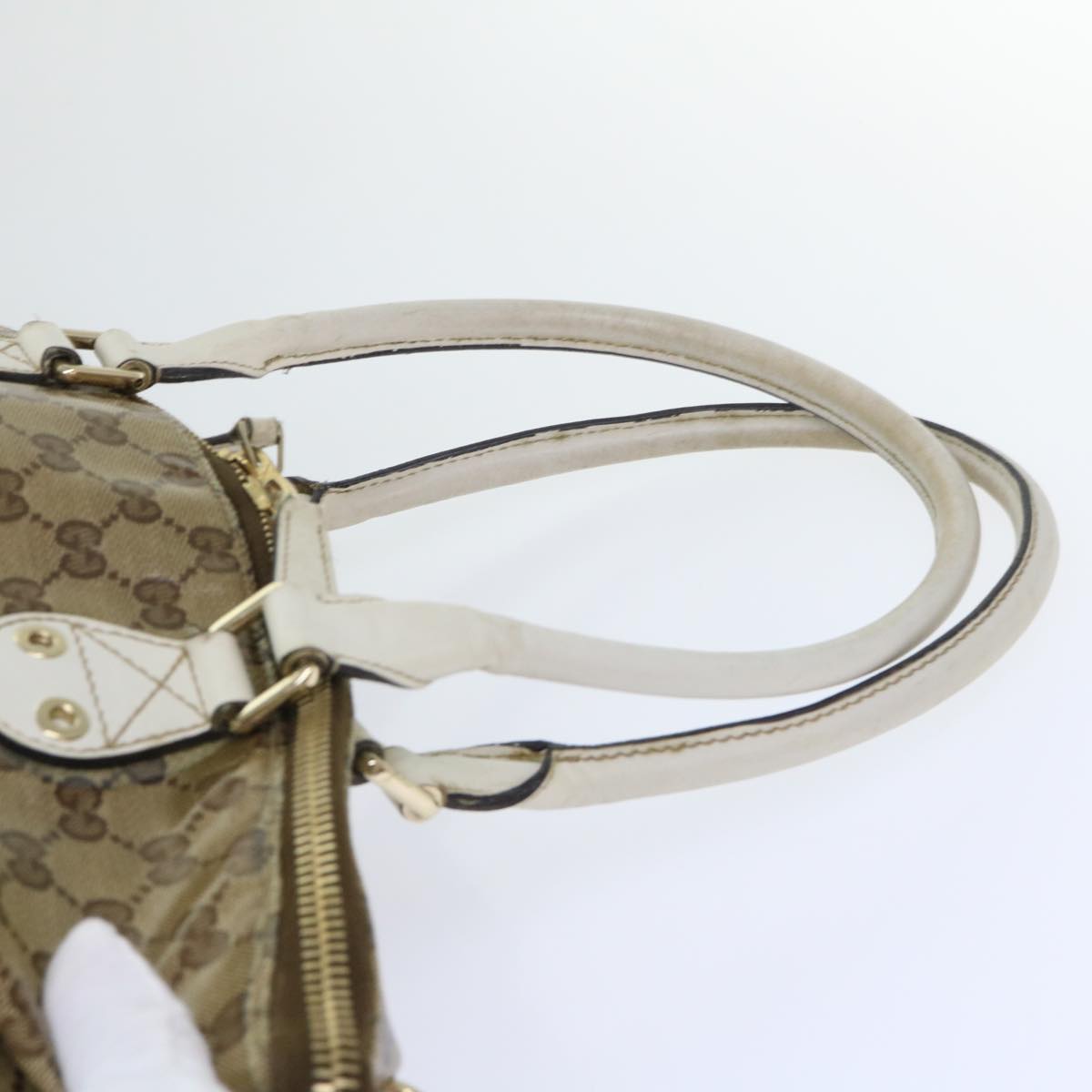 GUCCI GG Crystal Web Sherry Line Shoulder Bag Brown Red Green Auth ti1254