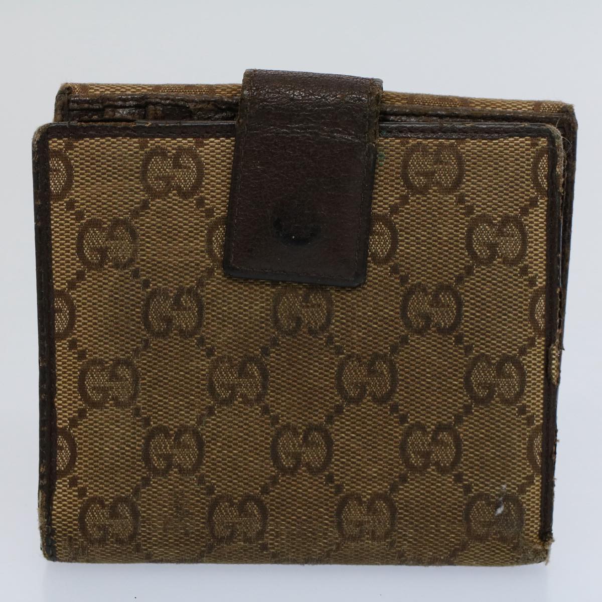 GUCCI GG Canvas Wallet Leather Canvas 7Set Beige Auth ti1256