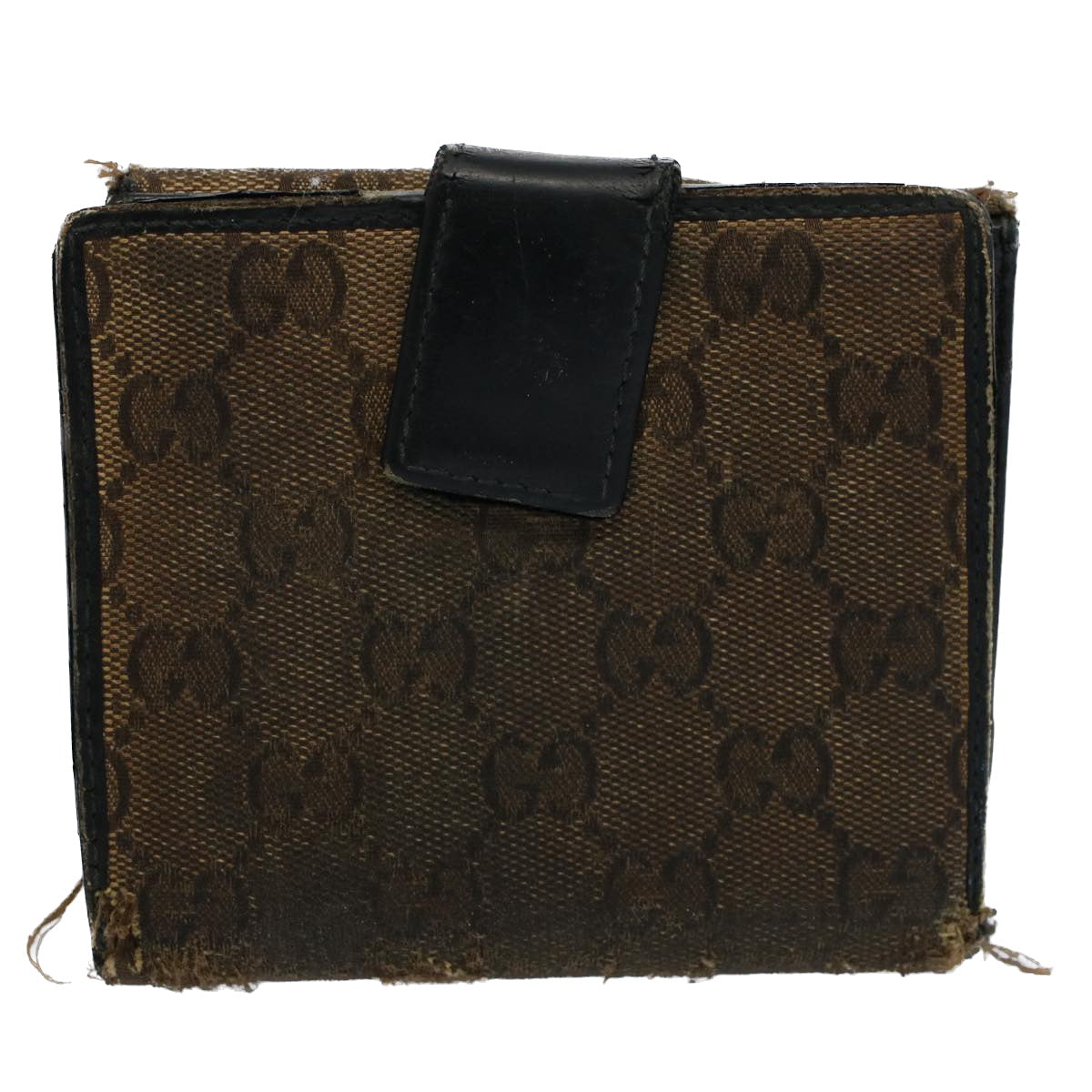 GUCCI GG Canvas Wallet Leather Canvas 7Set Beige Auth ti1256