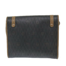 Christian Dior Honeycomb Canvas Shoulder Bag PVC Leather Black Auth ti1257-2