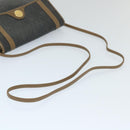 Christian Dior Honeycomb Canvas Shoulder Bag PVC Leather Black Auth ti1257-7