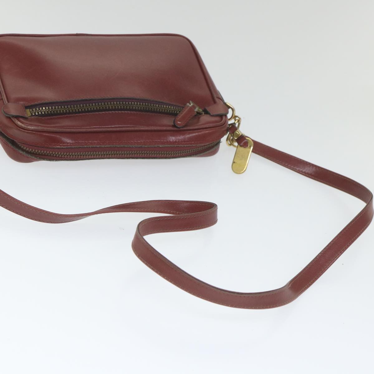 GUCCI Shoulder Bag Leather Red Auth ti1270