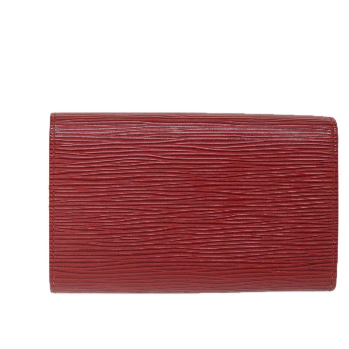 LOUIS VUITTON Epi Porte Monnaie Billets Tresor Wallet Red M63507 LV Auth ti1298 - 0