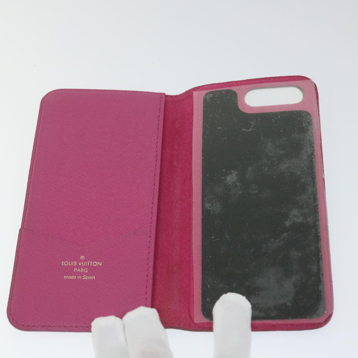 LOUIS VUITTON Monogram iPhone Case 4Set Blue Pink LV Auth ti1305