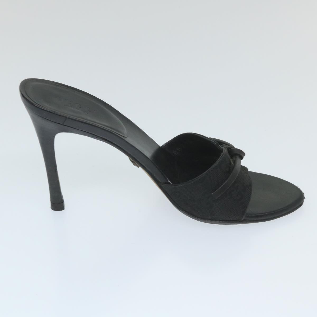 GUCCI GG Canvas High Heels 34C Black Auth ti1315