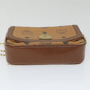 MCM Vicetos Logogram Chain Shoulder Bag Leather Brown Auth ti1320-10