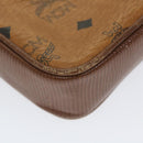MCM Vicetos Logogram Chain Shoulder Bag Leather Brown Auth ti1320-14